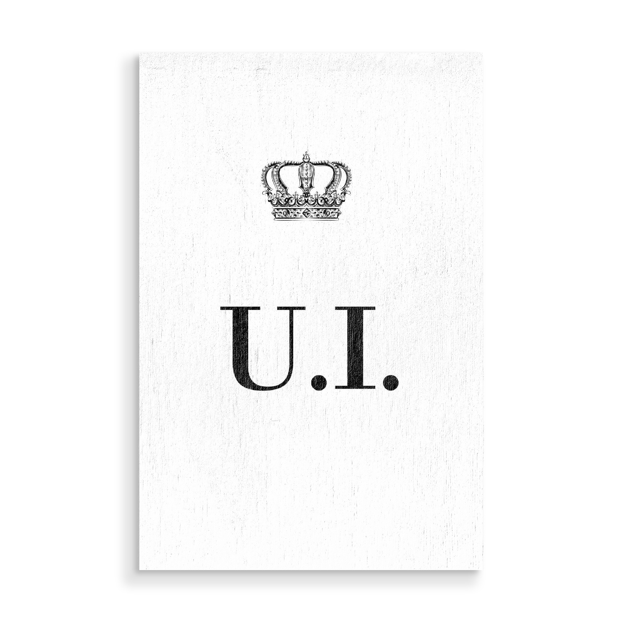 Holzbild "King UI" artboxONE - Schwarzweiß,Buchstaben