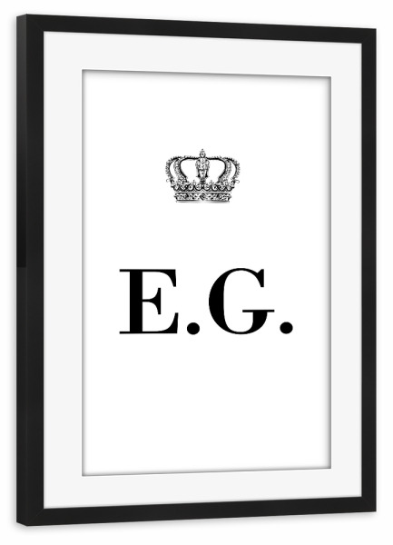 Poster mit Rahmen schwarz "King EG" artboxONE - Schwarzweiß,Buchstaben