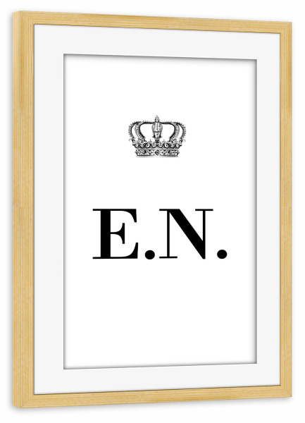 Poster mit Rahmen kiefer "King EN" artboxONE - Schwarzweiß,Buchstaben