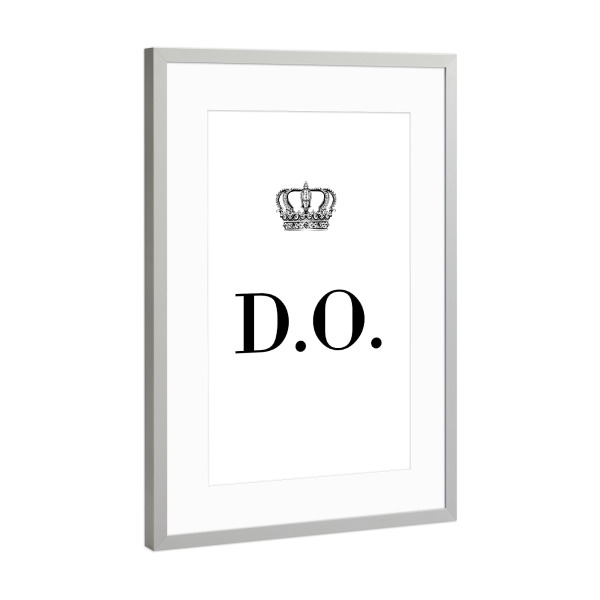 Poster mit Rahmen Silber "King DO" artboxONE - Schwarzweiß,Buchstaben