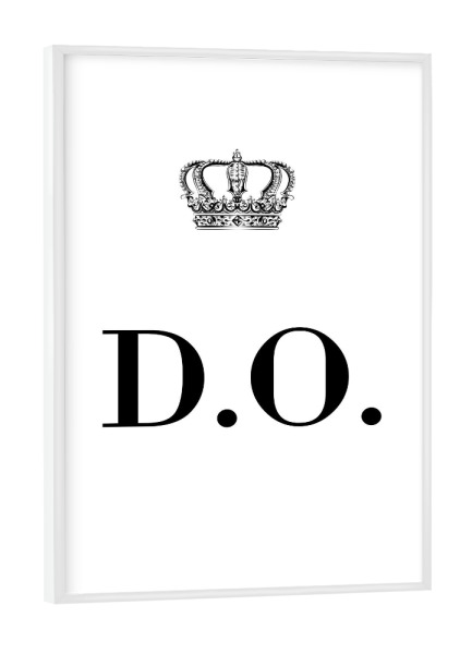 Poster mit weißem Rahmen "King DO" artboxONE - Schwarzweiß,Buchstaben