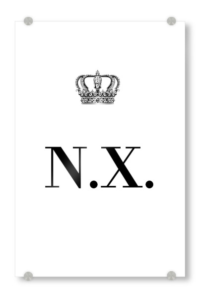 Acrylglasbild "King NX" artboxONE - Schwarzweiß,Buchstaben