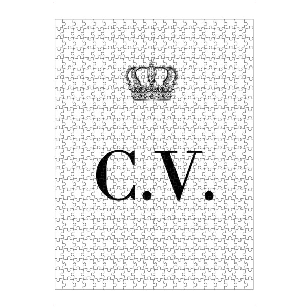 artboxONE Puzzle "King CV" artboxONE - Schwarzweiß,Buchstaben