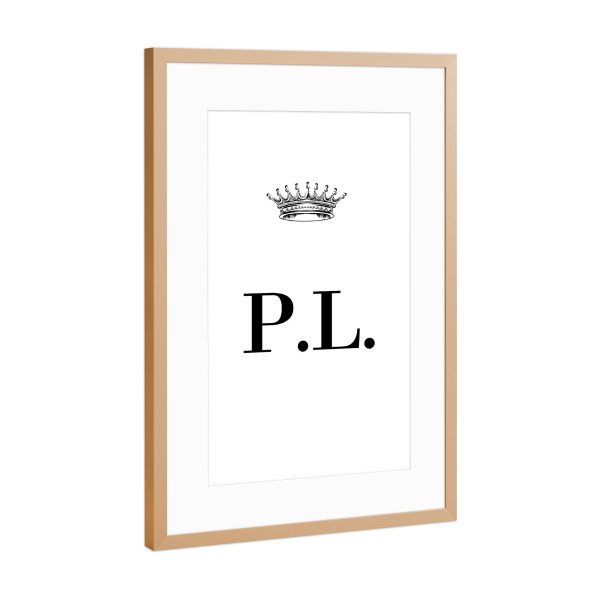 Poster mit Rahmen Kupfer "Queen PL" artboxONE - Schwarzweiß,Buchstaben