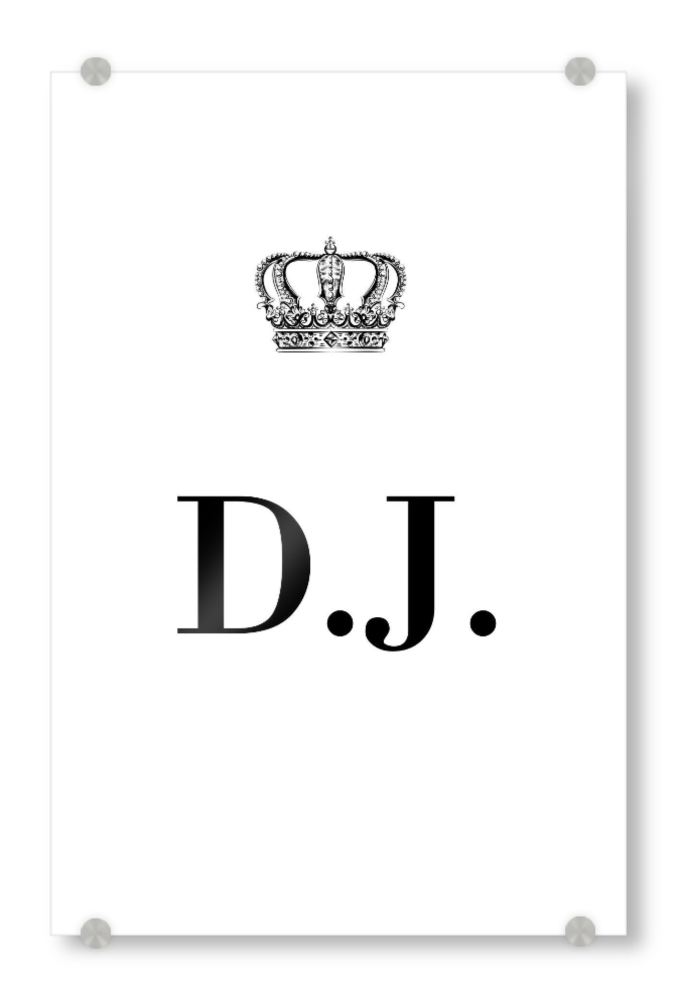 Acrylglasbild "King DJ" artboxONE - Schwarzweiß,Buchstaben