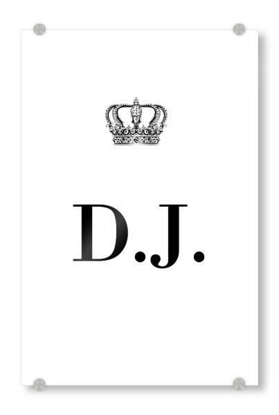 Acrylglasbild "King DJ" artboxONE - Schwarzweiß,Buchstaben