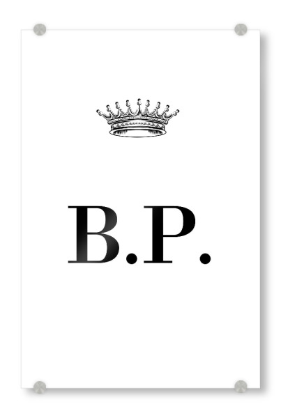 Acrylglasbild "Queen BP" artboxONE - Schwarzweiß,Buchstaben