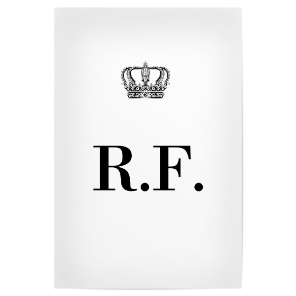 Poster "King RF" artboxONE - Schwarzweiß,Buchstaben