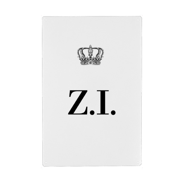 Metall Poster "King ZI" artboxONE - Schwarzweiß,Buchstaben