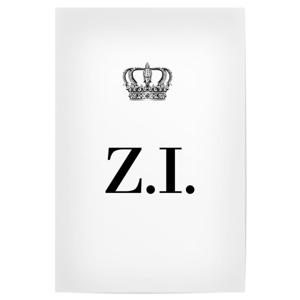 Poster 30x20 cm "King ZI" artboxONE - Schwarzweiß,Buchstaben