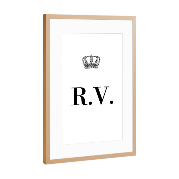 Poster mit Rahmen Kupfer "King RV" artboxONE - Schwarzweiß,Buchstaben