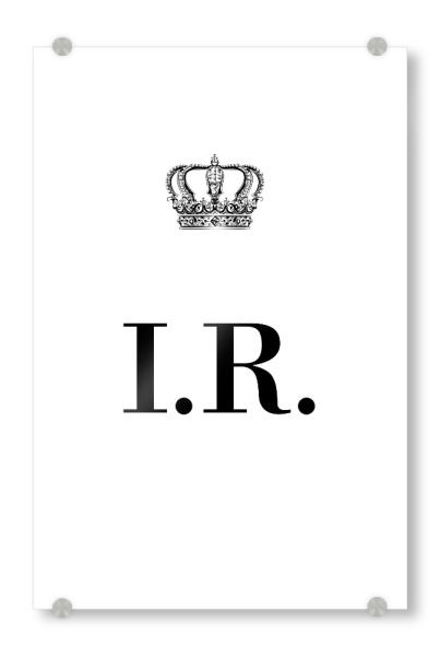 Acrylglasbild "King IR" artboxONE - Schwarzweiß,Buchstaben