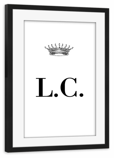 Poster mit Rahmen schwarz "Queen LC" artboxONE - Schwarzweiß,Buchstaben