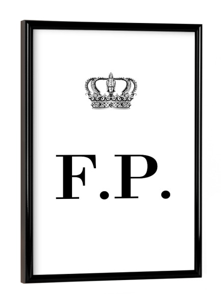 Poster mit schwarzem Rahmen "King FP" artboxONE - Schwarzweiß,Buchstaben