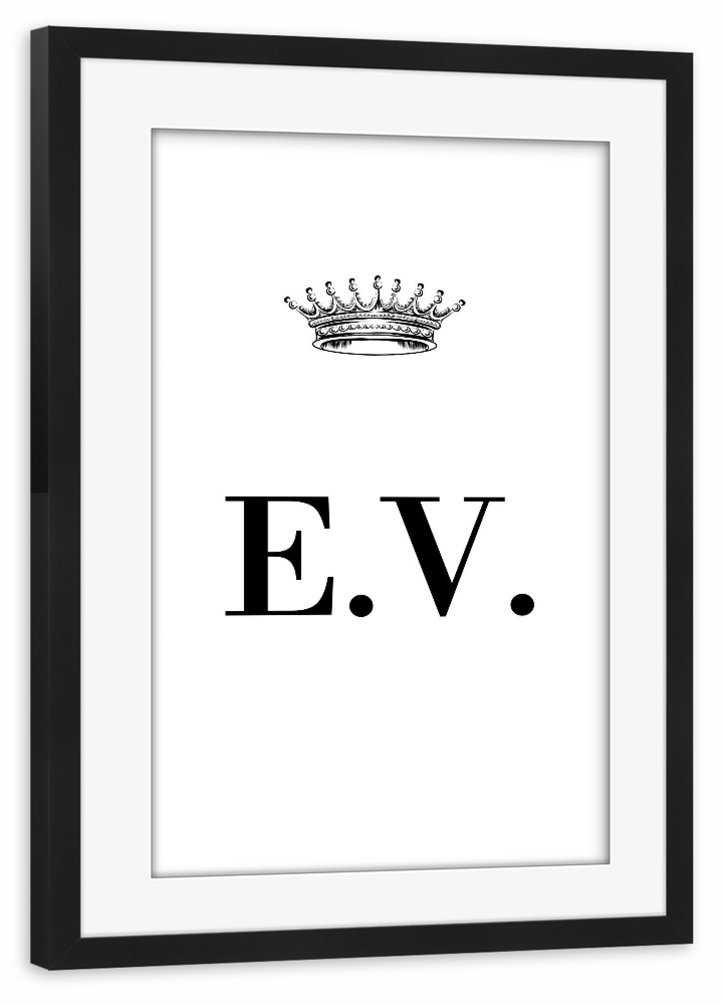 Poster mit Rahmen schwarz "Queen EV" artboxONE - Schwarzweiß,Buchstaben
