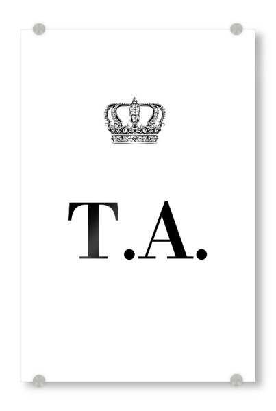 Acrylglasbild "King TA" artboxONE - Schwarzweiß,Buchstaben