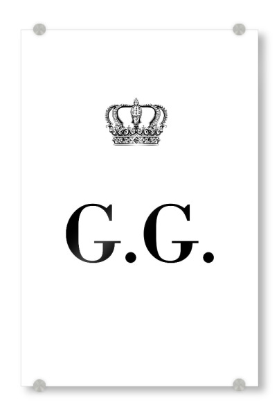 Acrylglasbild "King GG" artboxONE - Schwarzweiß,Buchstaben