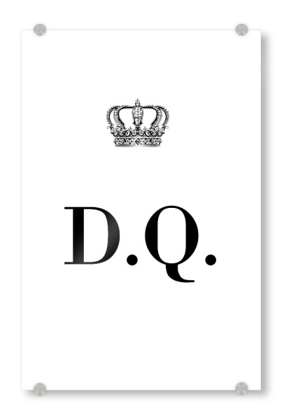 Acrylglasbild "King DQ" artboxONE - Schwarzweiß,Buchstaben