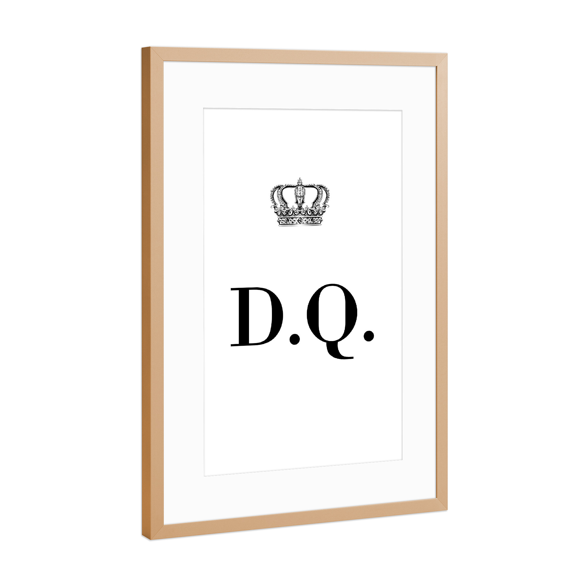 Poster mit Rahmen Kupfer "King DQ" artboxONE - Schwarzweiß,Buchstaben