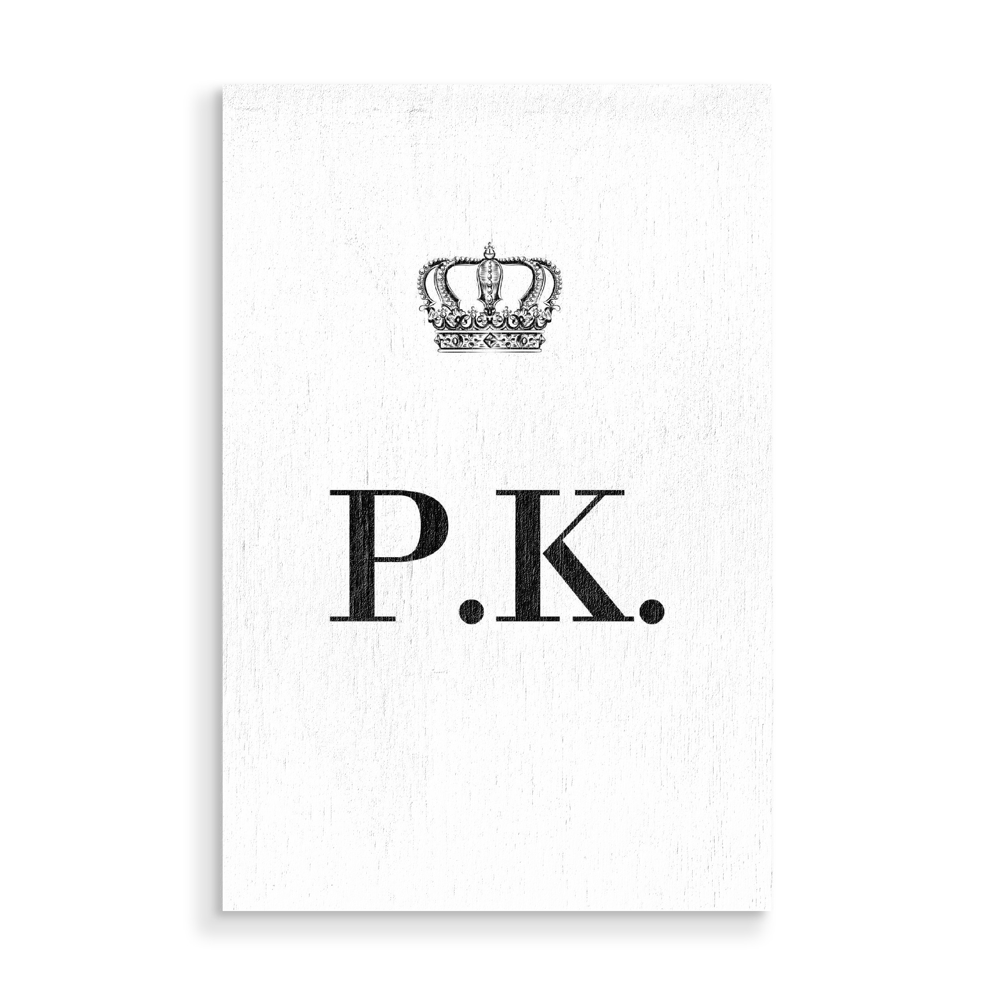 Holzbild "King PK" artboxONE - Schwarzweiß,Buchstaben