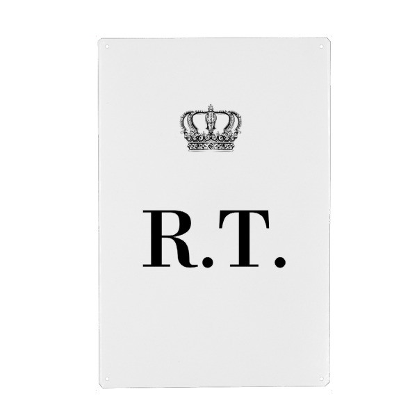 Metall Poster "King RT" artboxONE - Schwarzweiß,Buchstaben