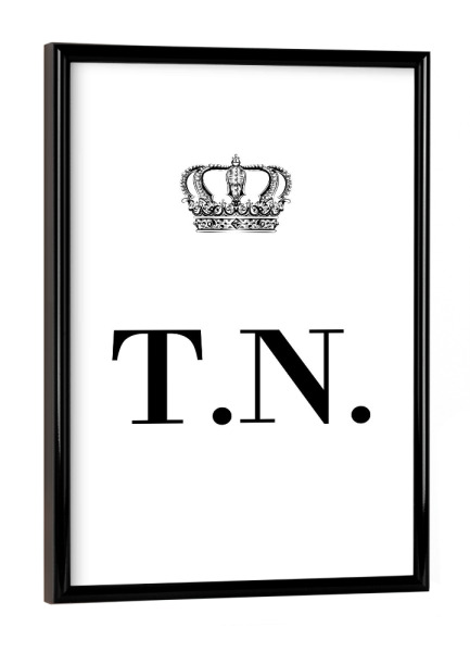 Poster mit schwarzem Rahmen "King TN" artboxONE - Schwarzweiß,Buchstaben