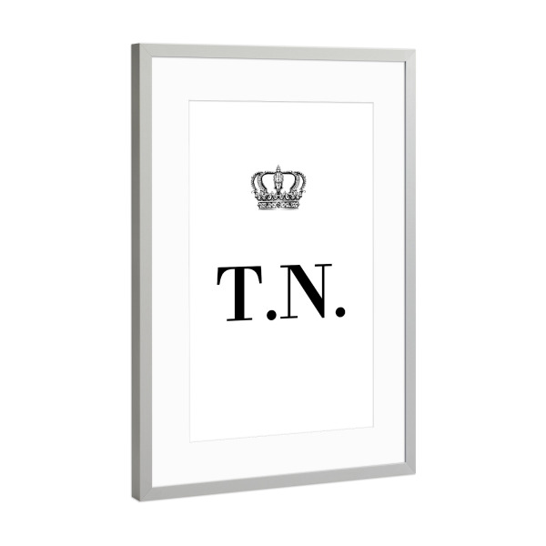 Poster mit Rahmen Silber "King TN" artboxONE - Schwarzweiß,Buchstaben