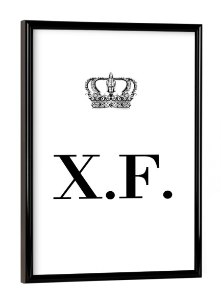 Poster mit schwarzem Rahmen "King XF" artboxONE - Schwarzweiß,Buchstaben
