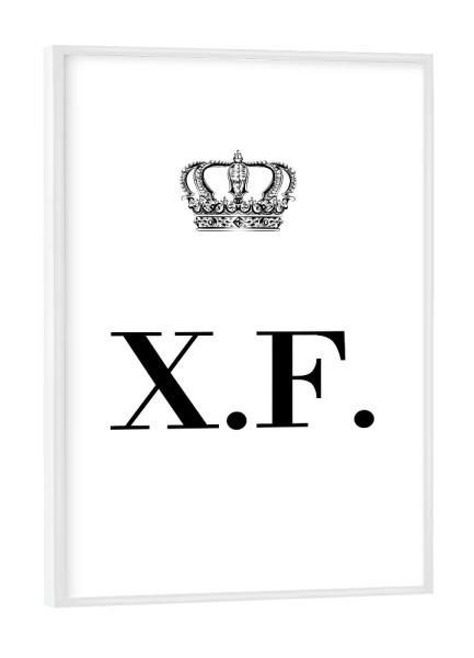 Poster mit weißem Rahmen "King XF" artboxONE - Schwarzweiß,Buchstaben