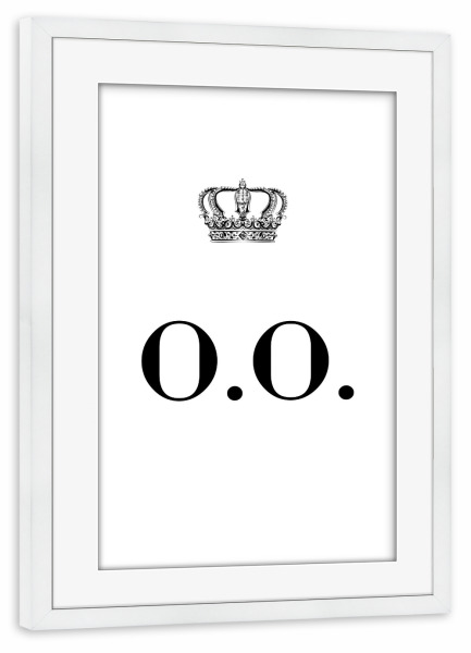 Poster mit Rahmen weiß "King OO" artboxONE - Schwarzweiß,Buchstaben