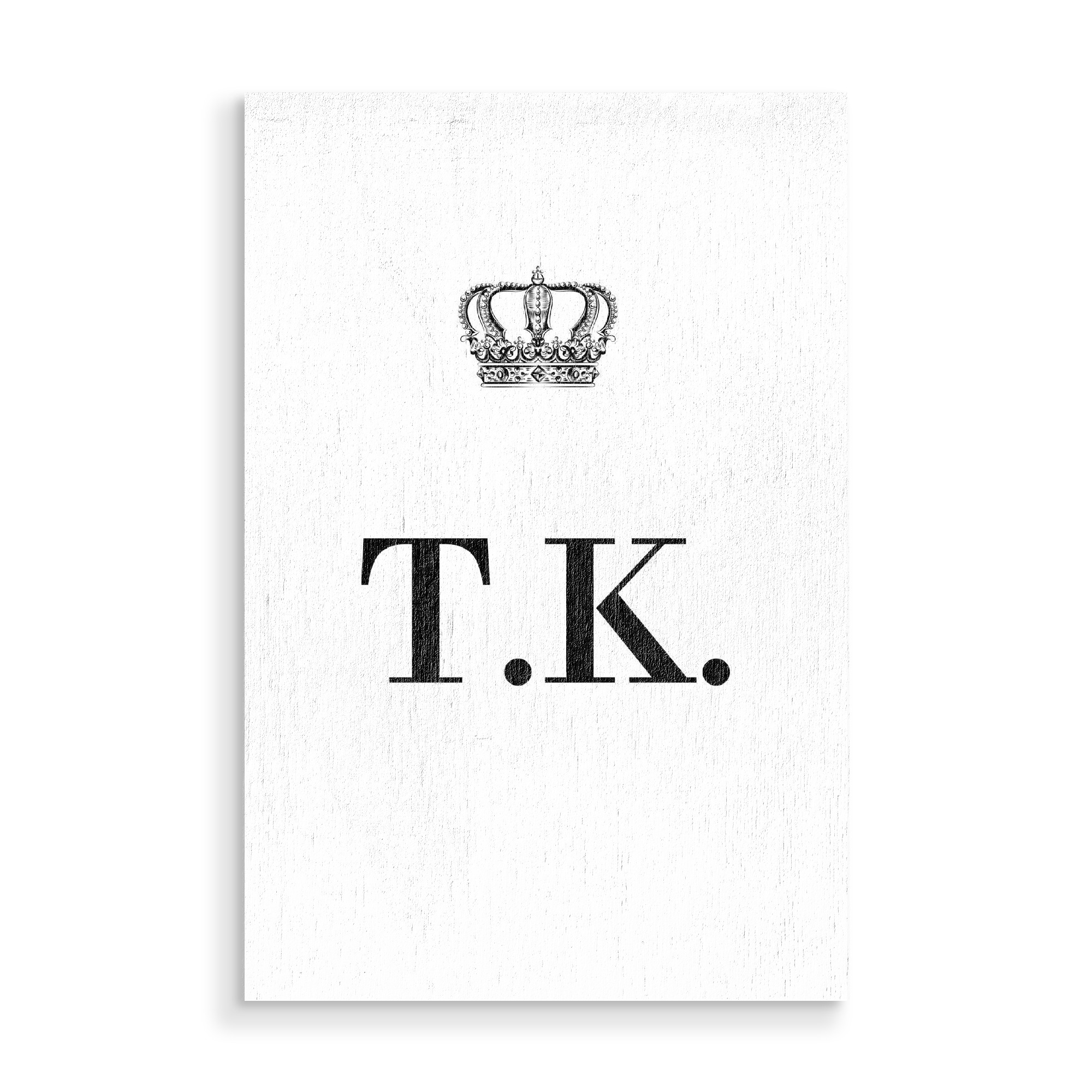 Holzbild "King TK" artboxONE - Schwarzweiß,Buchstaben
