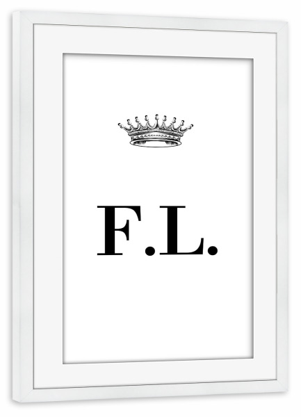 Poster mit Rahmen weiß "Queen FL" artboxONE - Schwarzweiß,Buchstaben