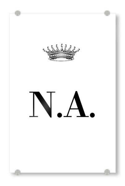 Acrylglasbild "Queen NA" artboxONE - Schwarzweiß,Buchstaben
