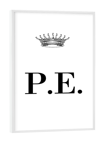 Poster mit weißem Rahmen "Queen PE" artboxONE - Schwarzweiß,Buchstaben