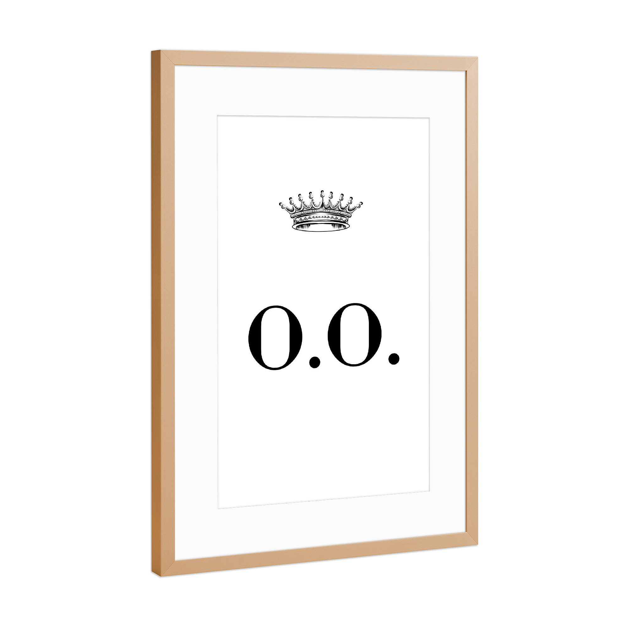 Poster mit Rahmen Kupfer "Queen OO" artboxONE - Schwarzweiß,Buchstaben