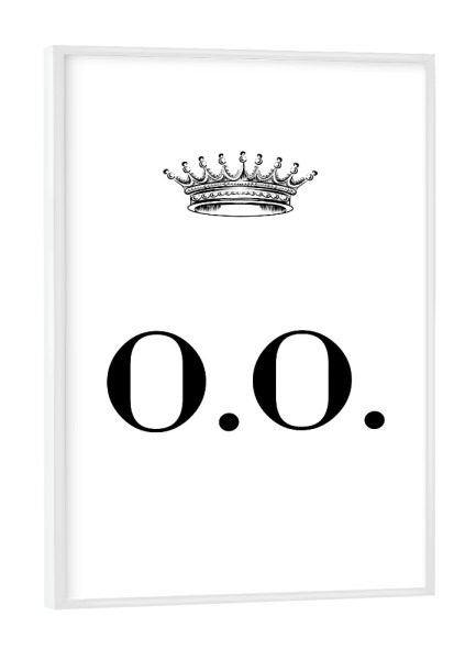 Poster mit weißem Rahmen "Queen OO" artboxONE - Schwarzweiß,Buchstaben
