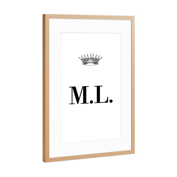 Poster mit Rahmen Kupfer "Queen ML" artboxONE - Schwarzweiß,Buchstaben