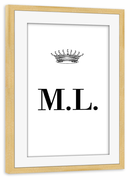 Poster mit Rahmen kiefer "Queen ML" artboxONE - Schwarzweiß,Buchstaben