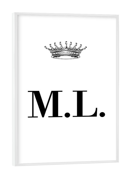 Poster mit weißem Rahmen "Queen ML" artboxONE - Schwarzweiß,Buchstaben
