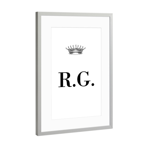 Poster mit Rahmen Silber "Queen RG" artboxONE - Schwarzweiß,Buchstaben