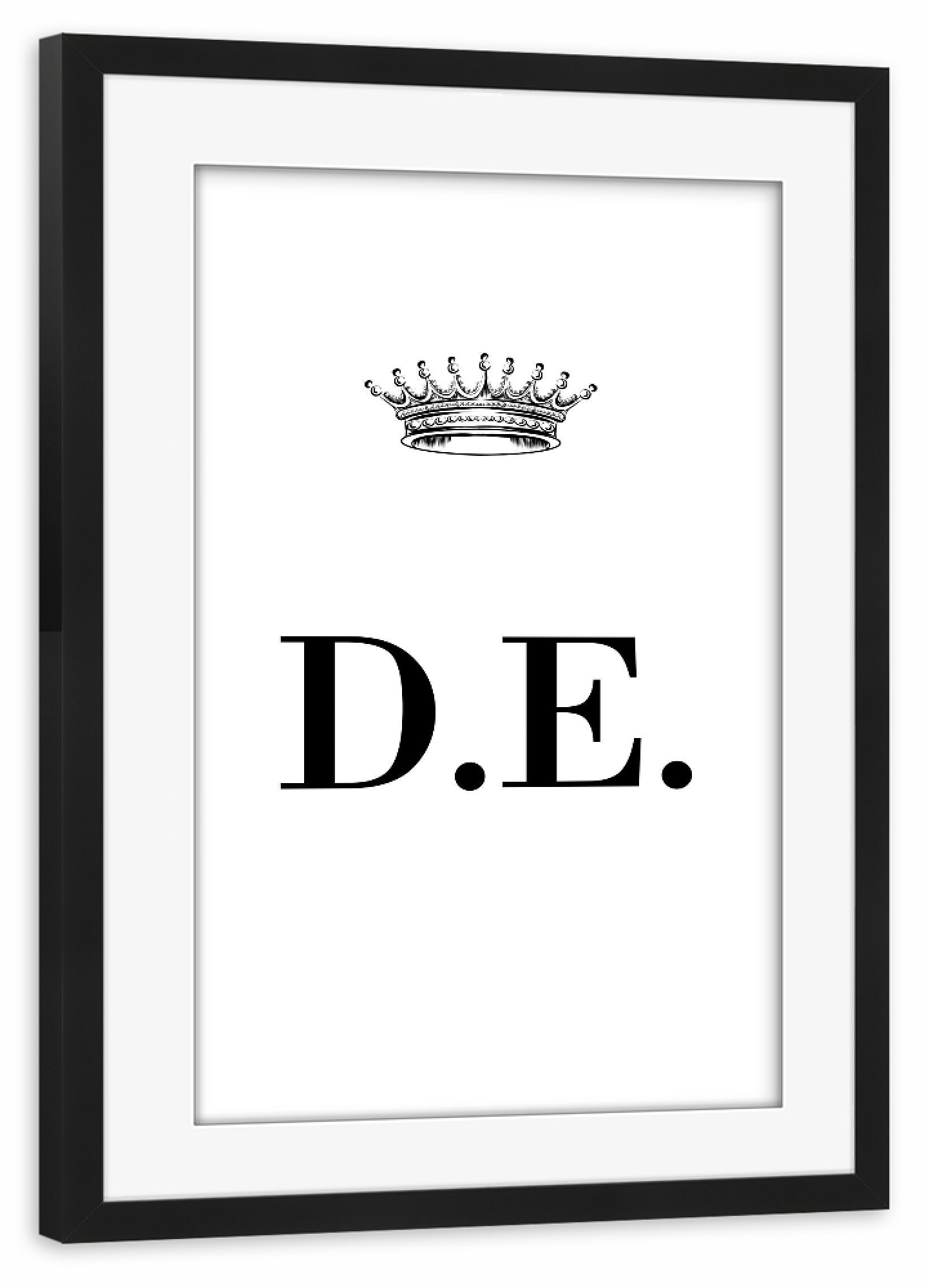 Poster mit Rahmen schwarz "Queen DE" artboxONE - Schwarzweiß,Buchstaben
