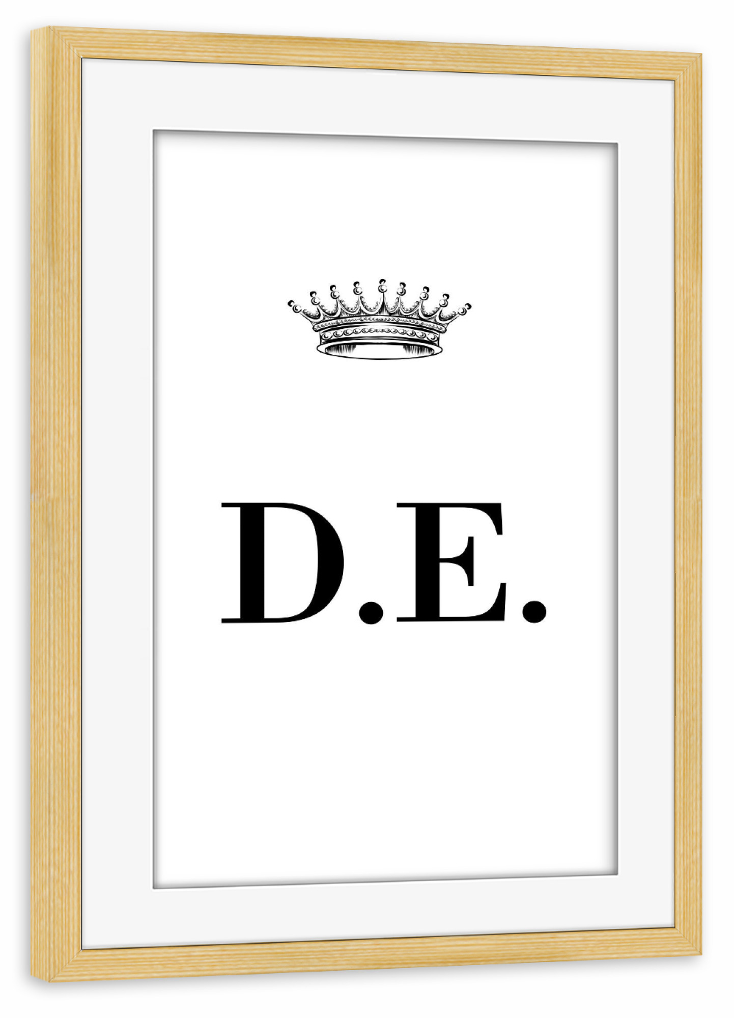 Poster mit Rahmen kiefer "Queen DE" artboxONE - Schwarzweiß,Buchstaben