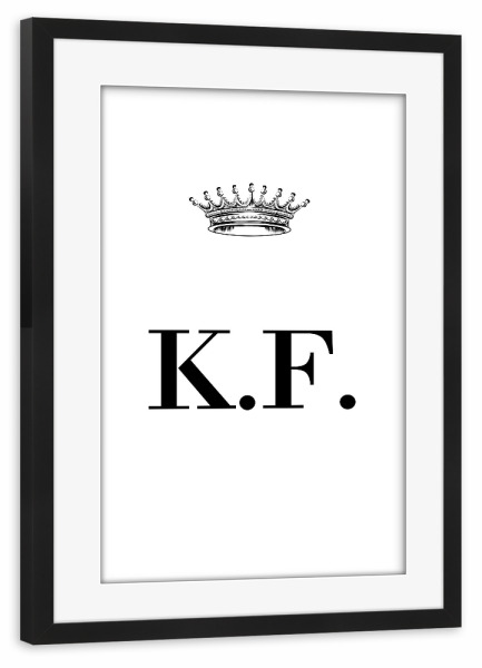 Poster mit Rahmen schwarz "Queen KF" artboxONE - Schwarzweiß,Buchstaben