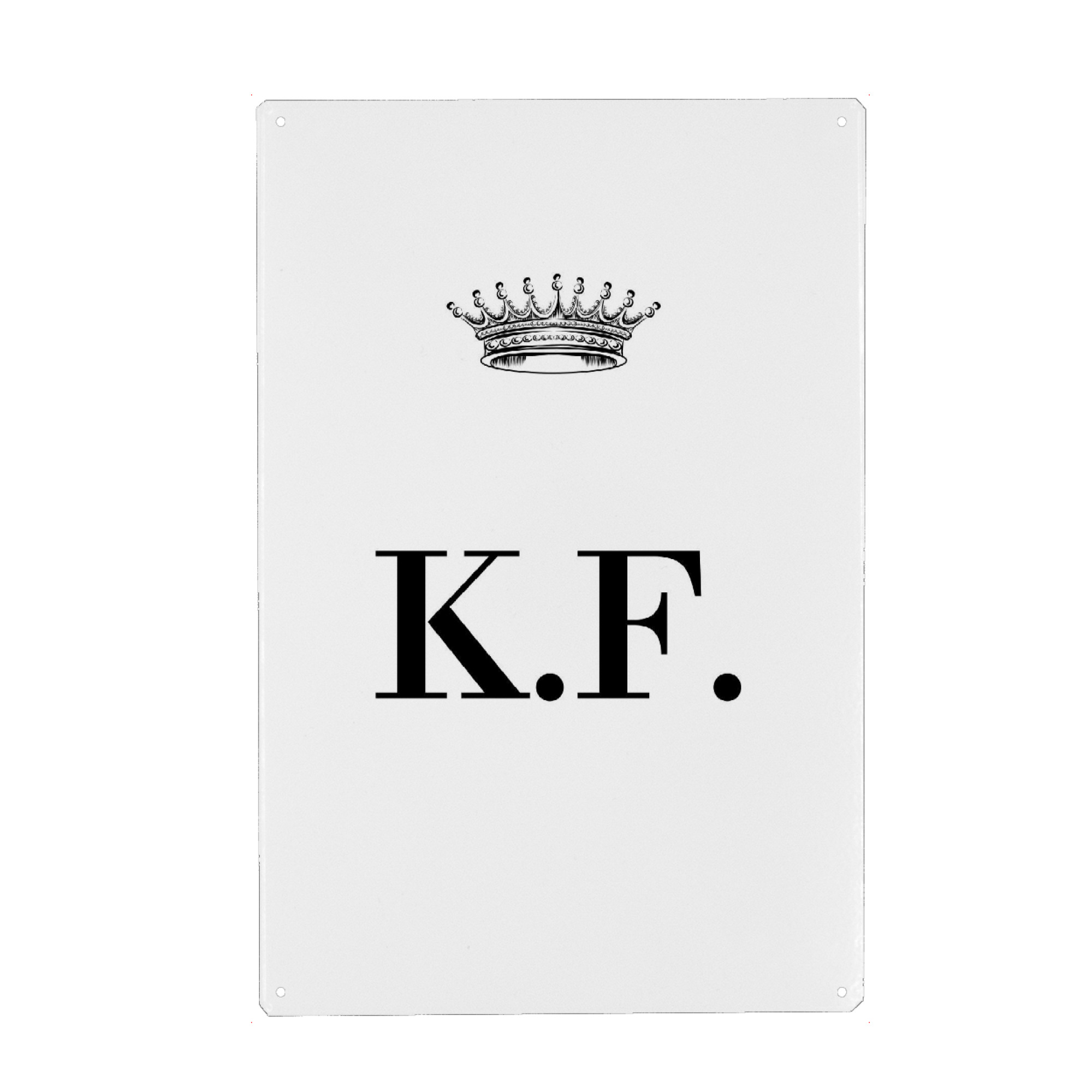 Metall Poster "Queen KF" artboxONE - Schwarzweiß,Buchstaben