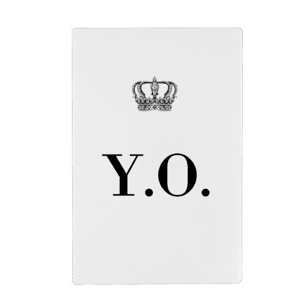 Metall Poster "King YO" artboxONE - Schwarzweiß,Buchstaben