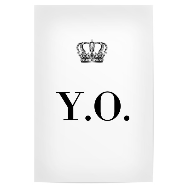 Poster 30x20 cm "King YO" artboxONE - Schwarzweiß,Buchstaben