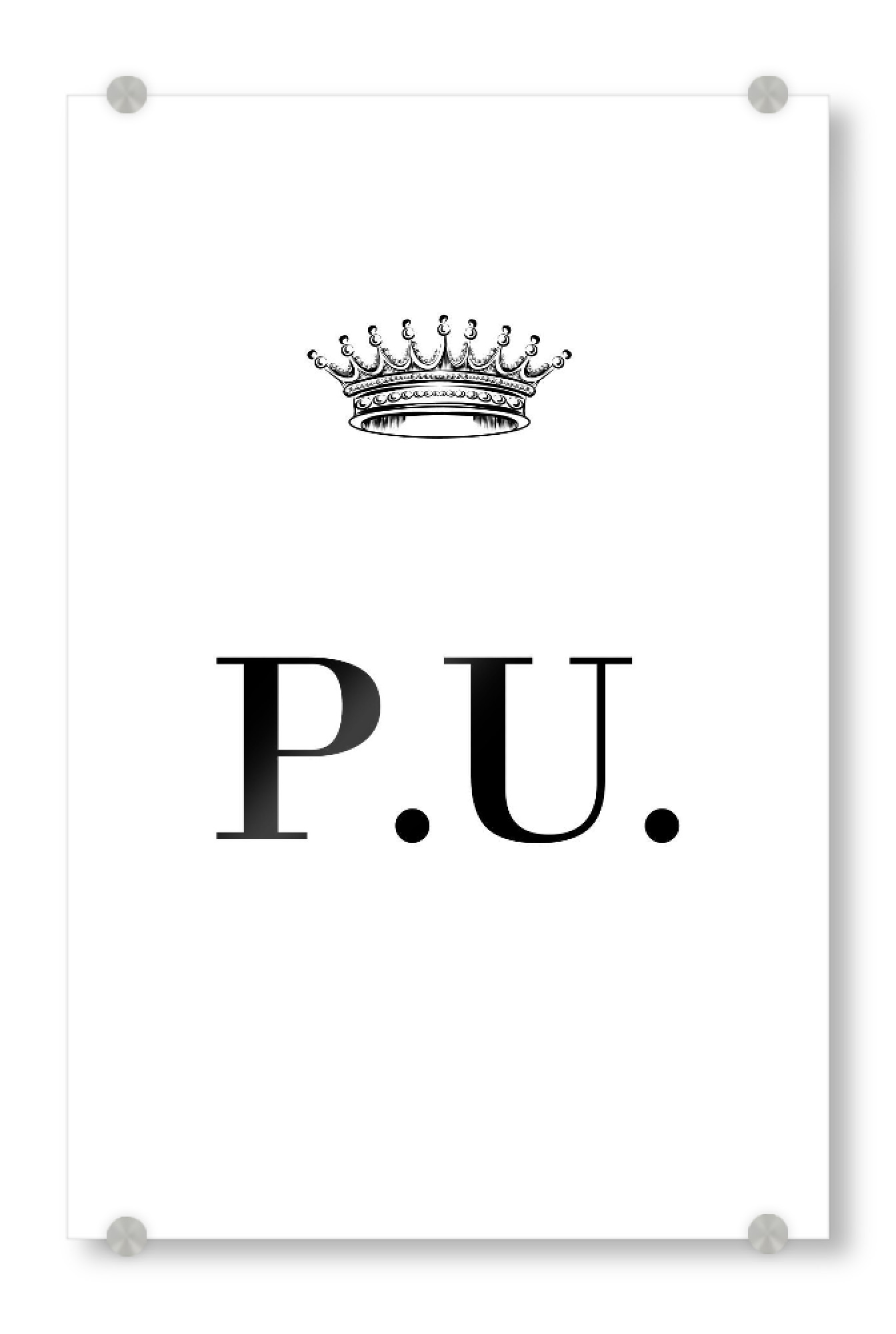 Acrylglasbild "Queen PU" artboxONE - Schwarzweiß,Buchstaben