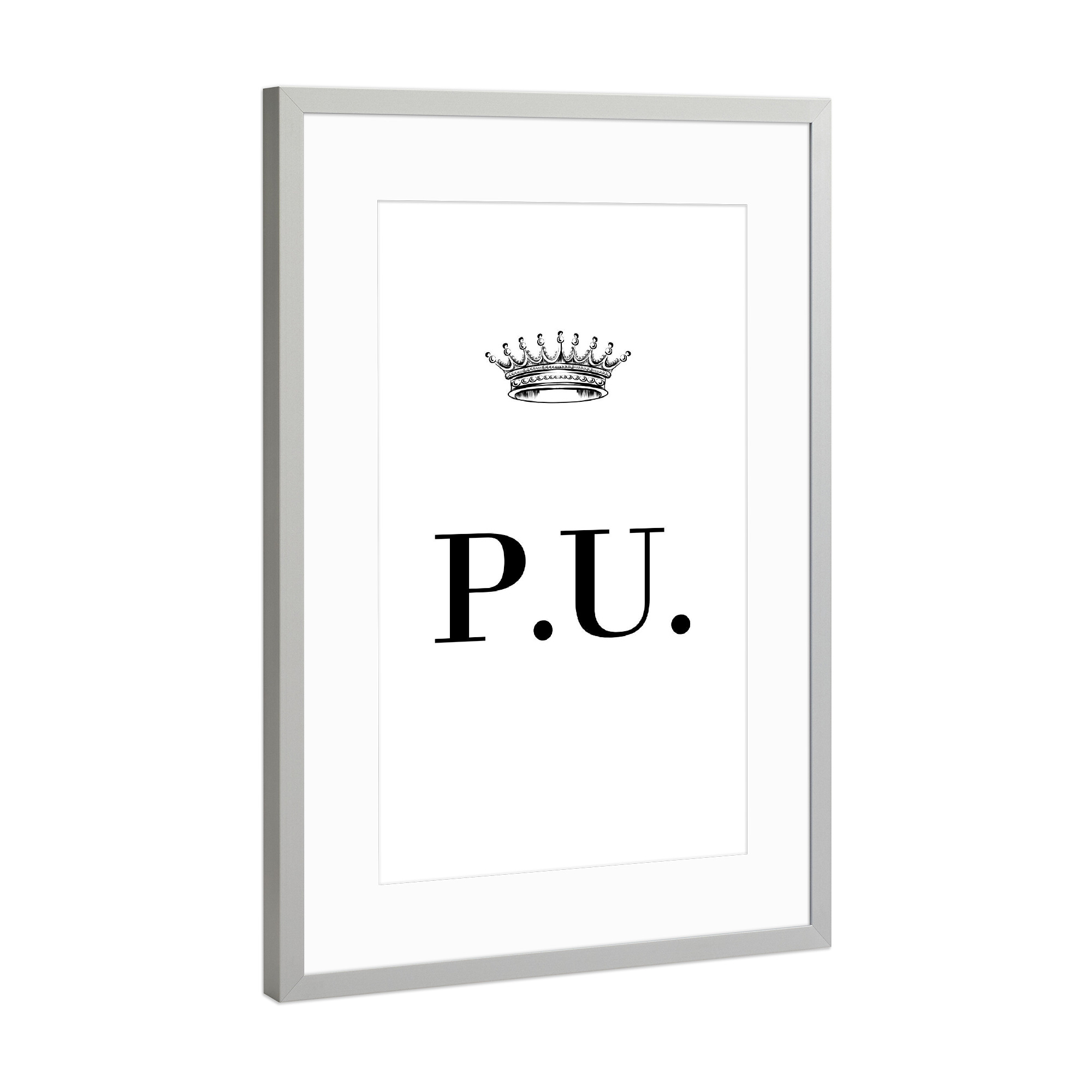 Poster mit Rahmen Silber "Queen PU" artboxONE - Schwarzweiß,Buchstaben