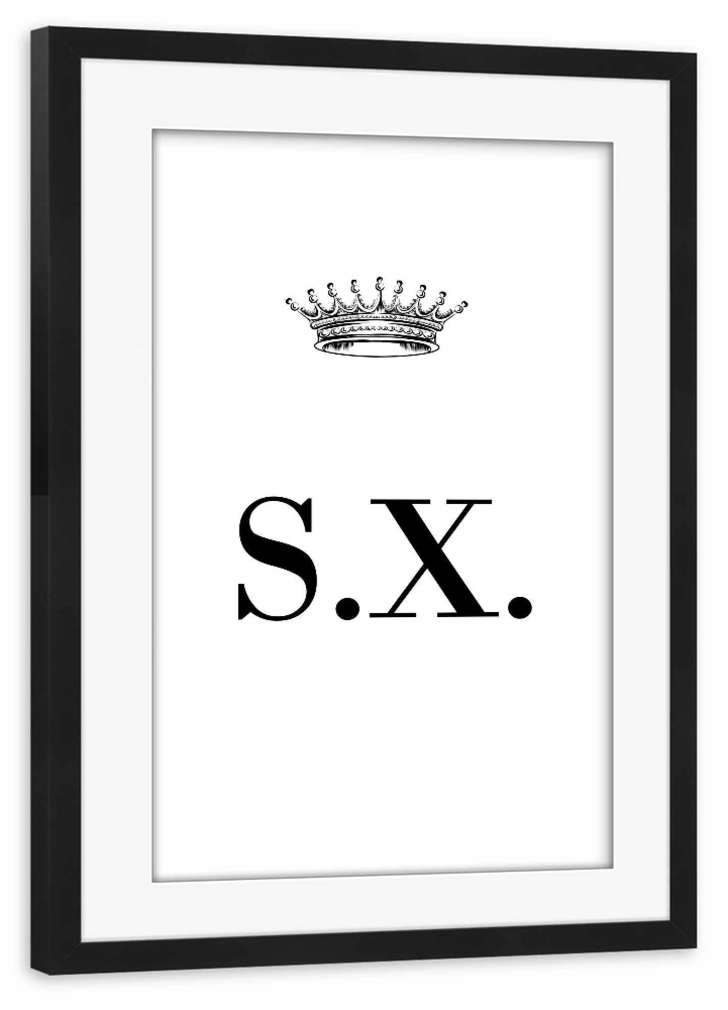 Poster mit Rahmen schwarz "Queen SX" artboxONE - Schwarzweiß,Buchstaben