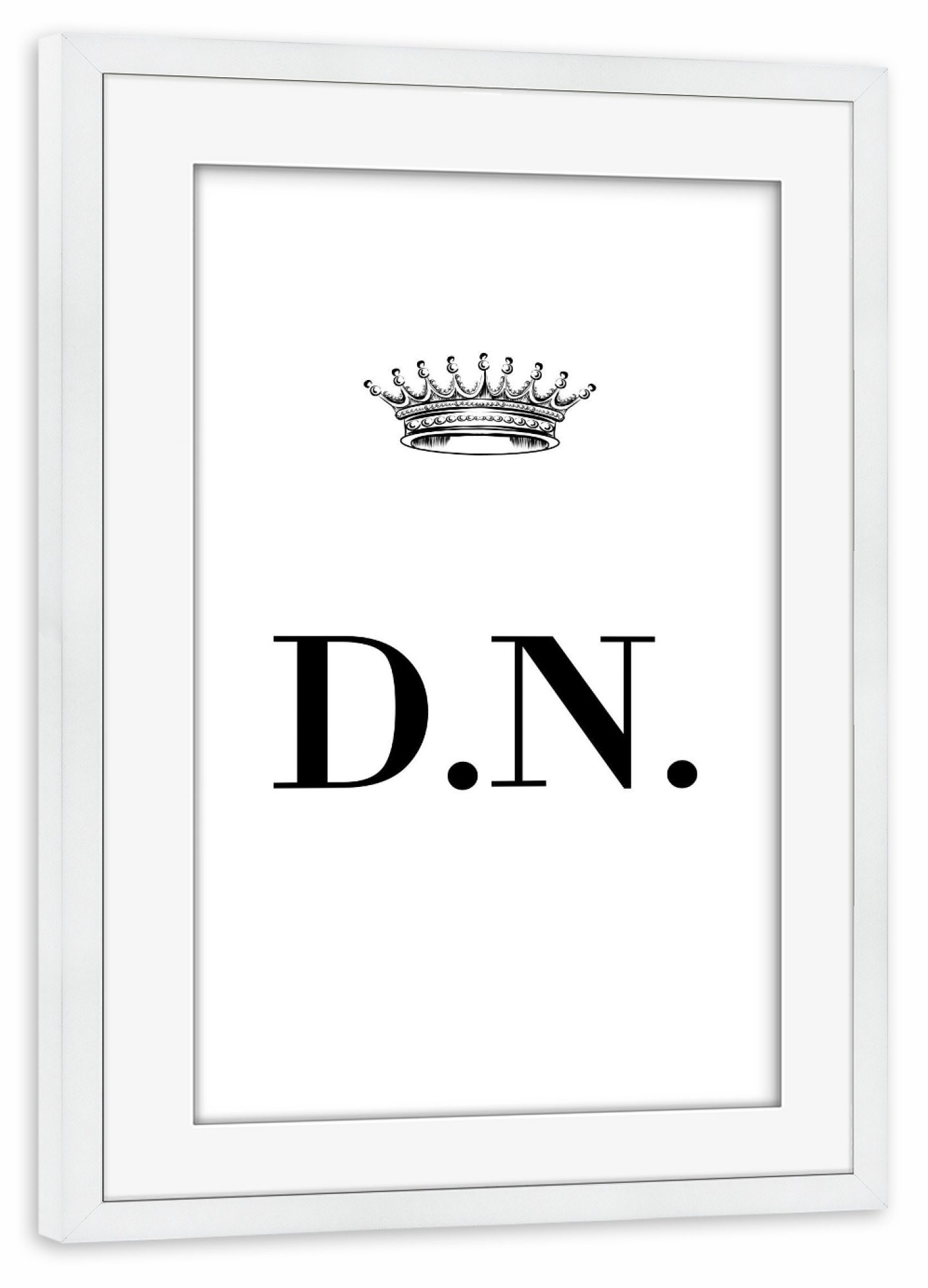 Poster mit Rahmen weiß "Queen DN" artboxONE - Schwarzweiß,Buchstaben